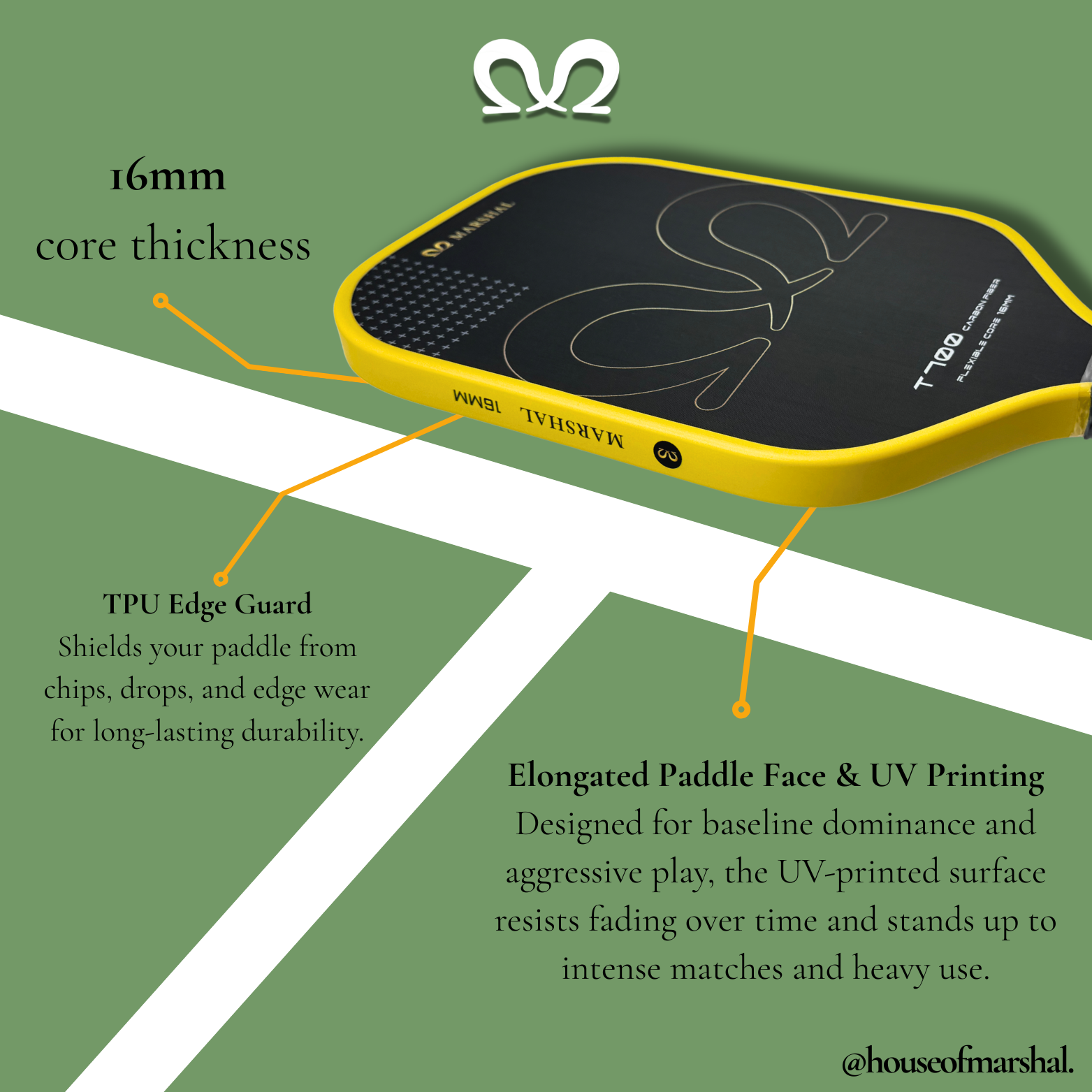 The T700 Carbon Fiber 16MM Pickleball Paddle