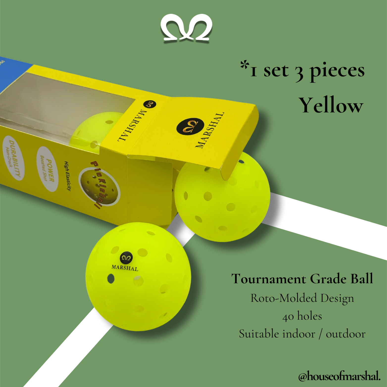 [3 PCS] USAPA Standard Ball | 40 Hole Roto-Molded Design